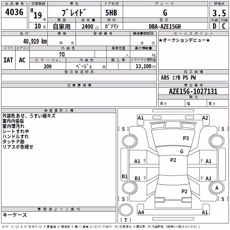TOYOTA BLADE
