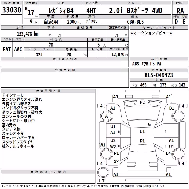 SUBARU LEGACY B4