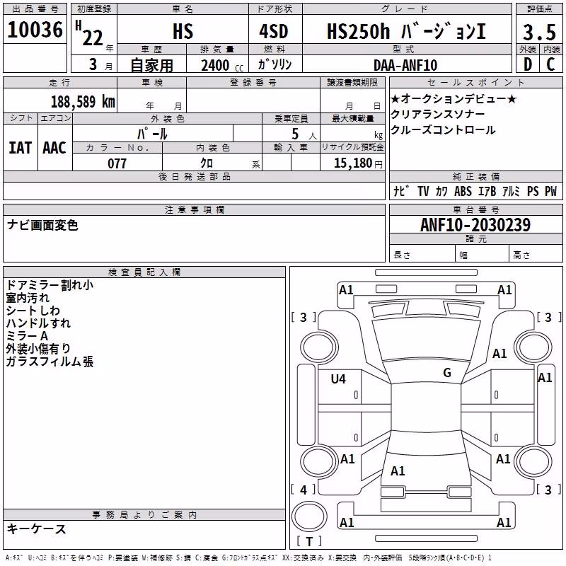 LEXUS HS250H