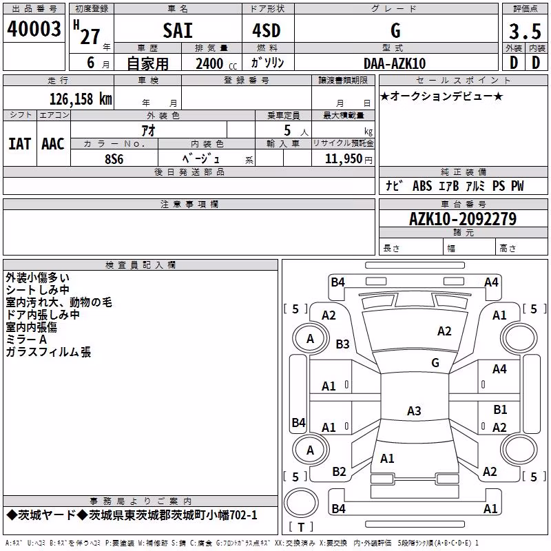 TOYOTA SAI