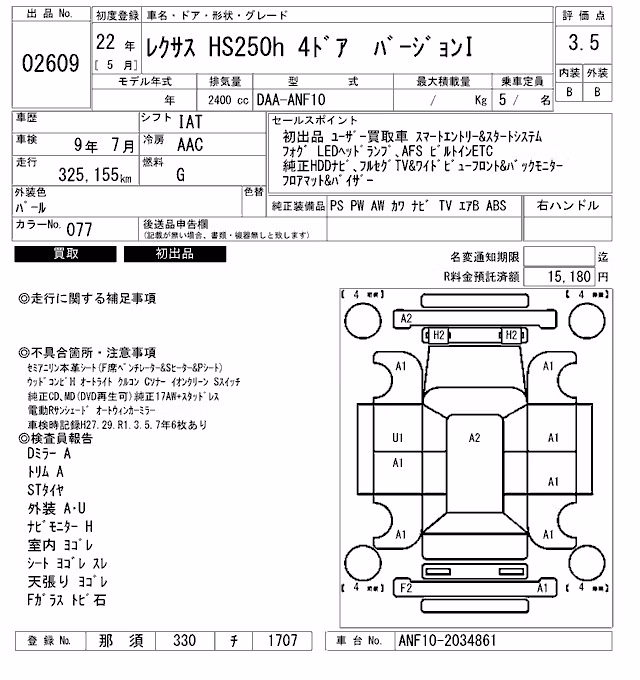 LEXUS HS250H