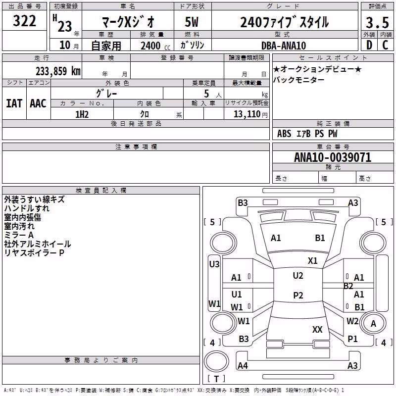 TOYOTA MARK X ZIO