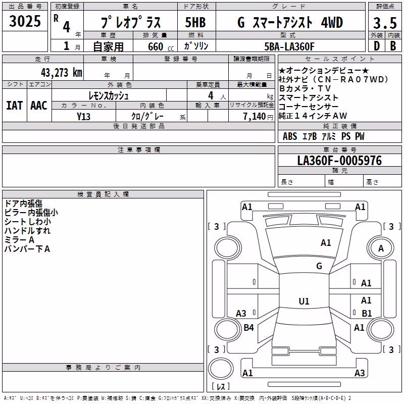 SUBARU PLEO PLUS