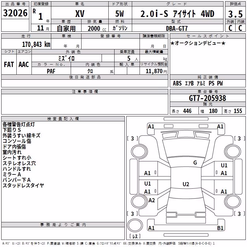 SUBARU XV