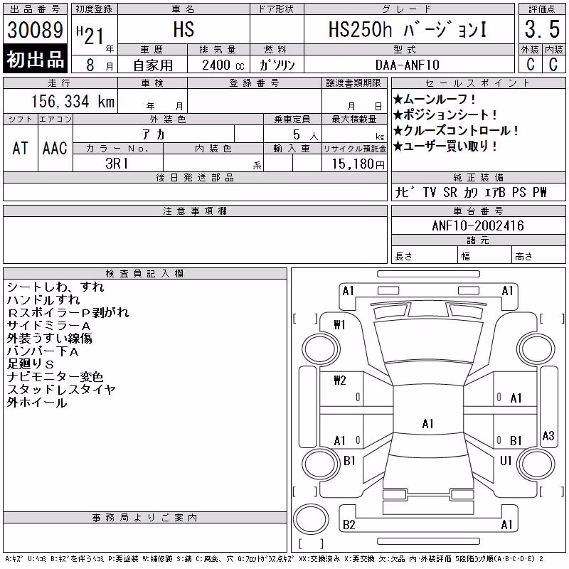 LEXUS HS250H