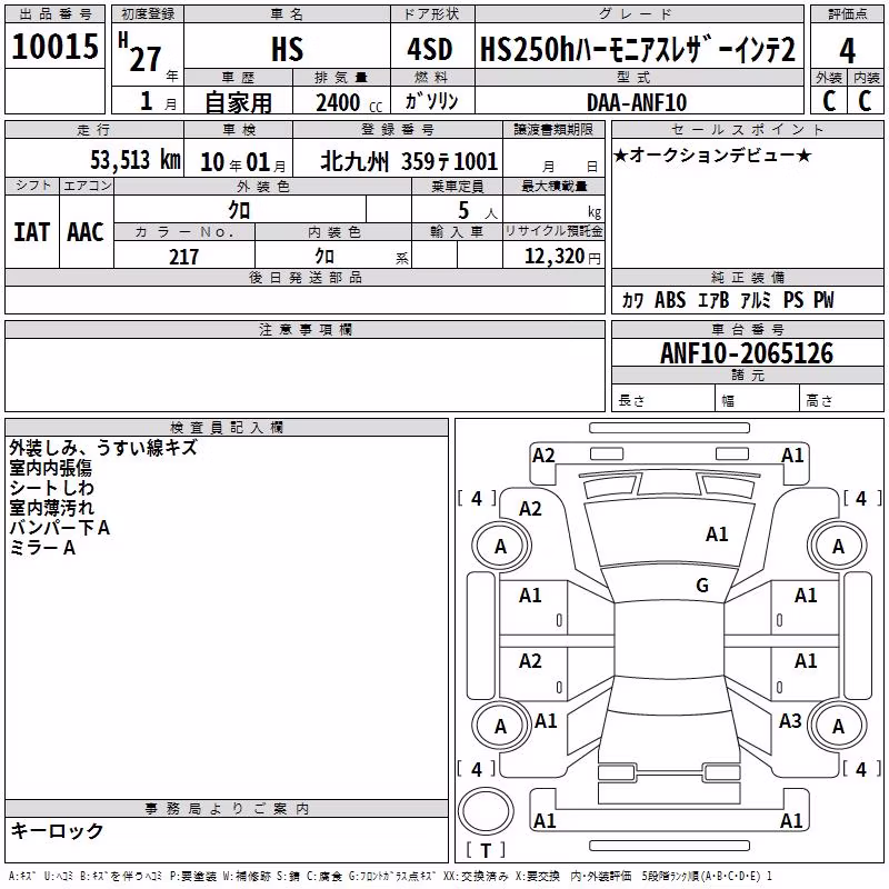 LEXUS HS250H