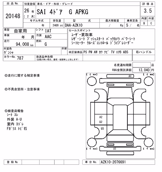 TOYOTA SAI