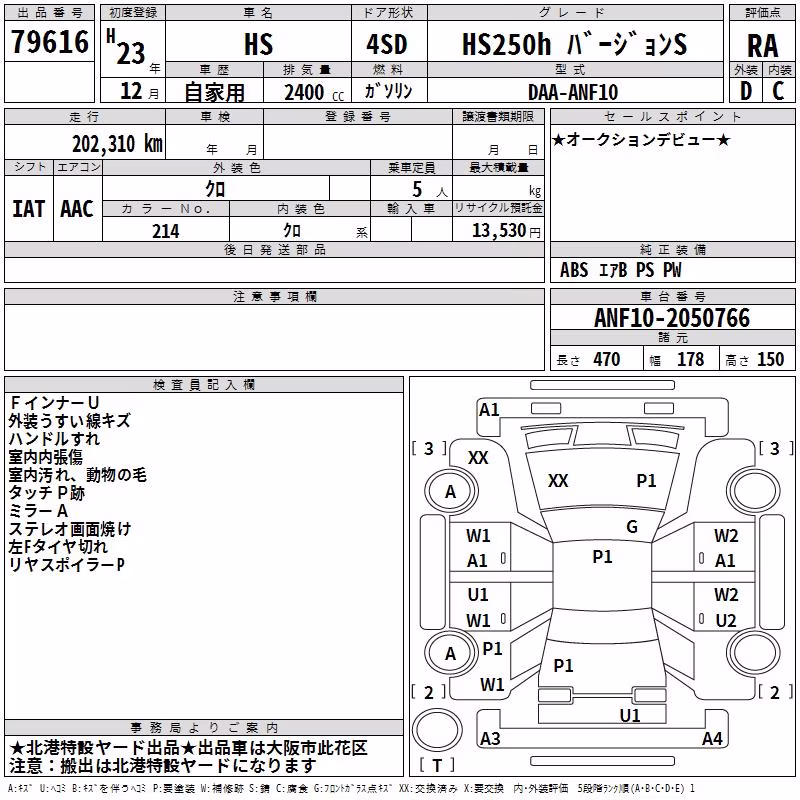 LEXUS HS250H