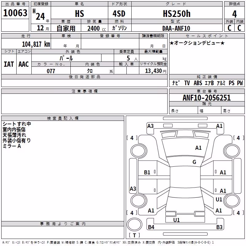 LEXUS HS250H