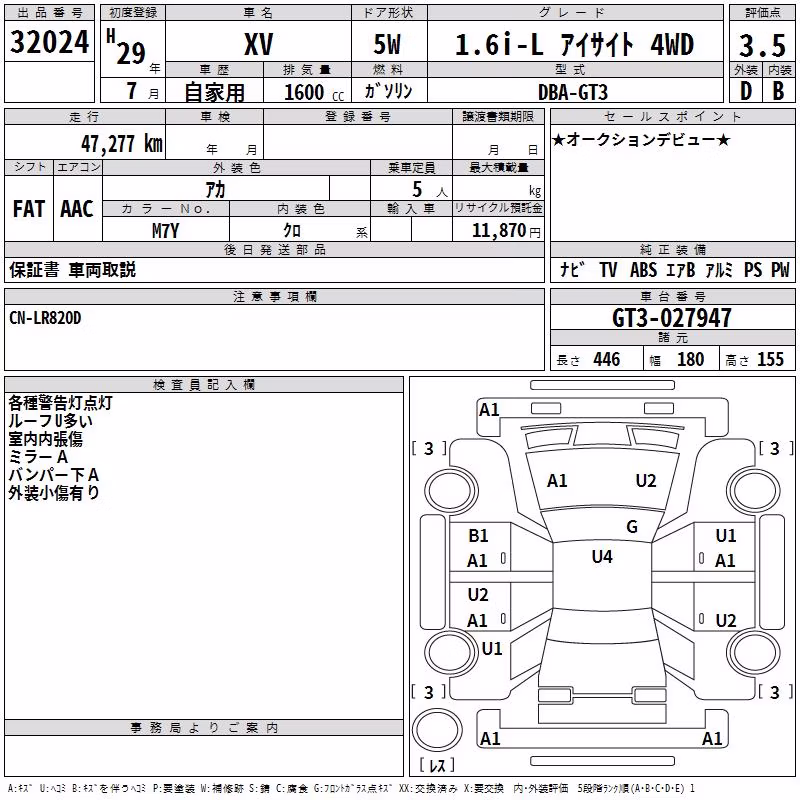 SUBARU XV