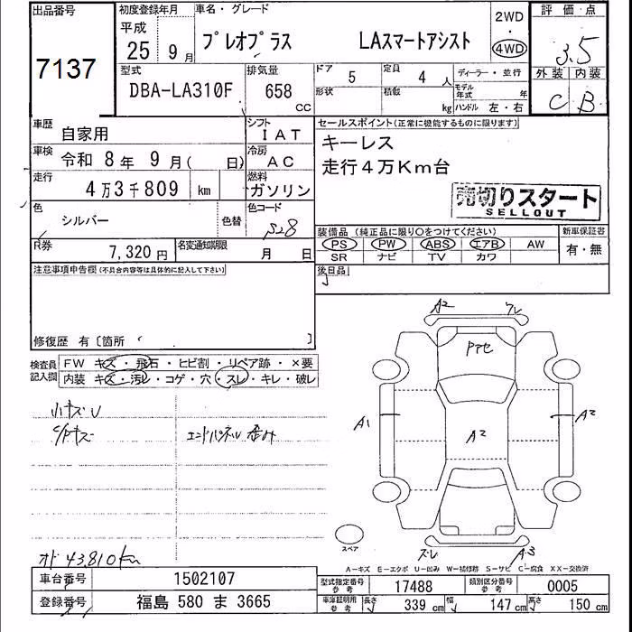 SUBARU PLEO PLUS