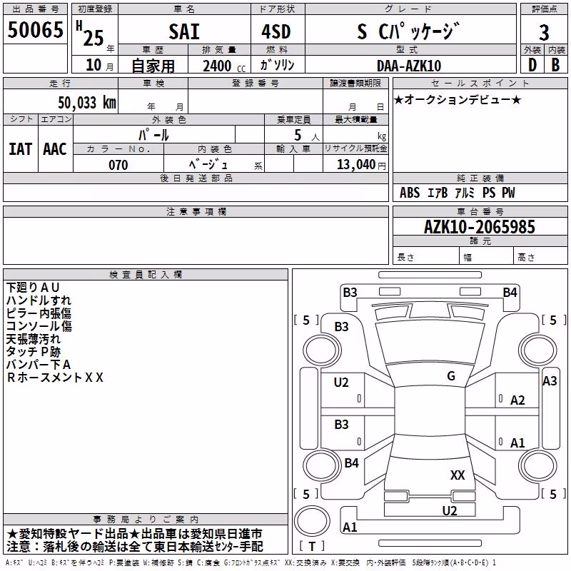 TOYOTA SAI