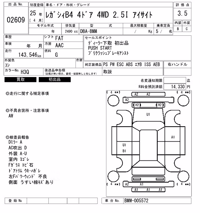 SUBARU LEGACY B4