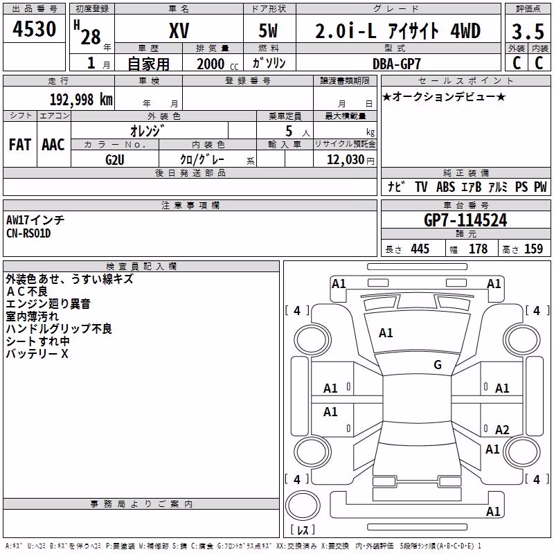 SUBARU XV