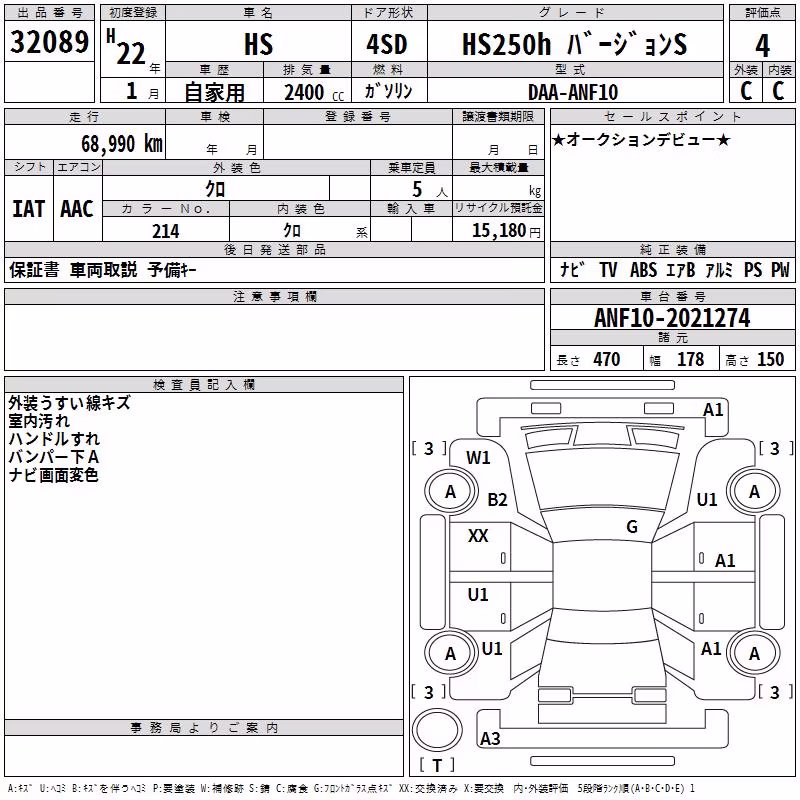 LEXUS HS250H