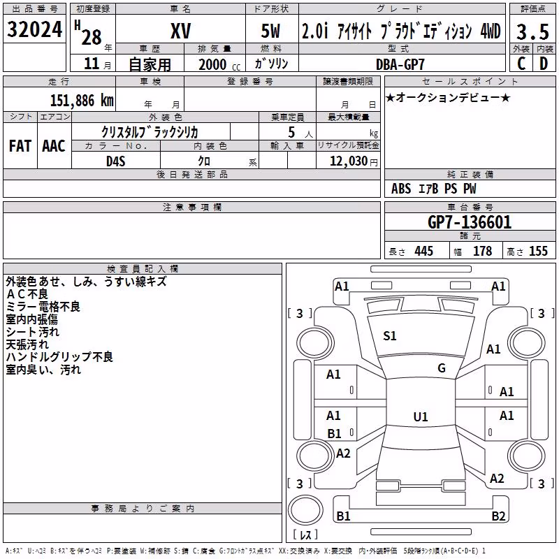 SUBARU XV