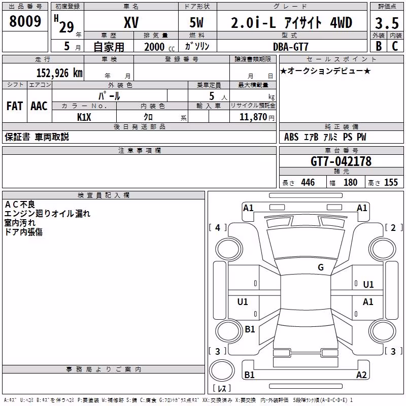 SUBARU XV