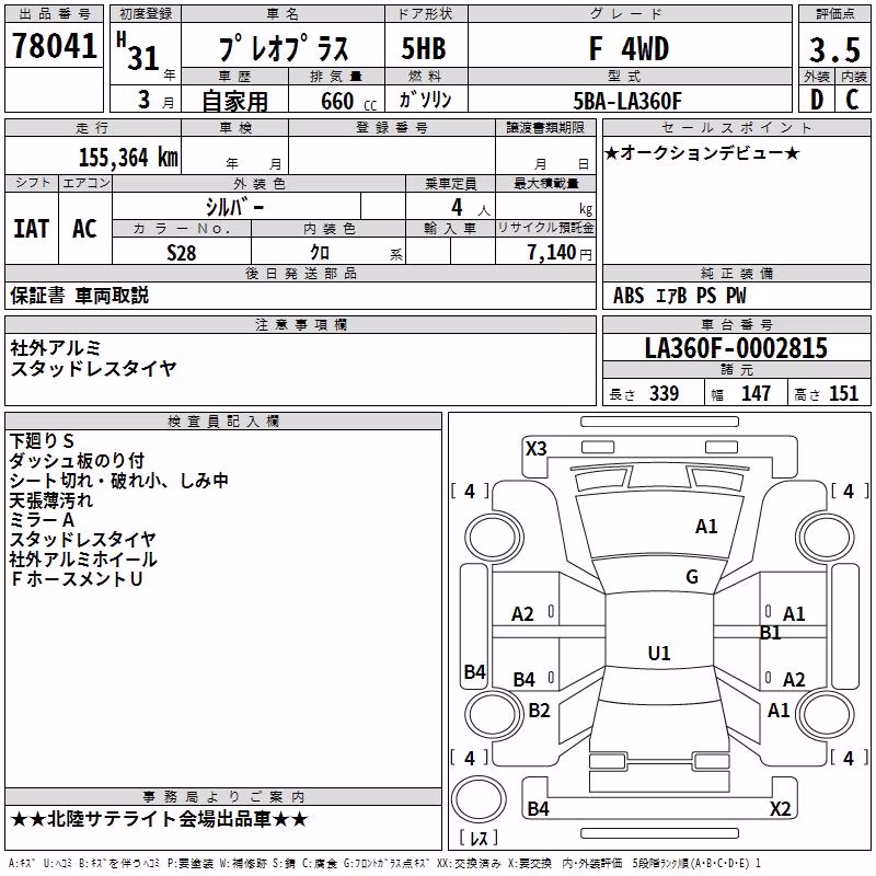 SUBARU PLEO PLUS