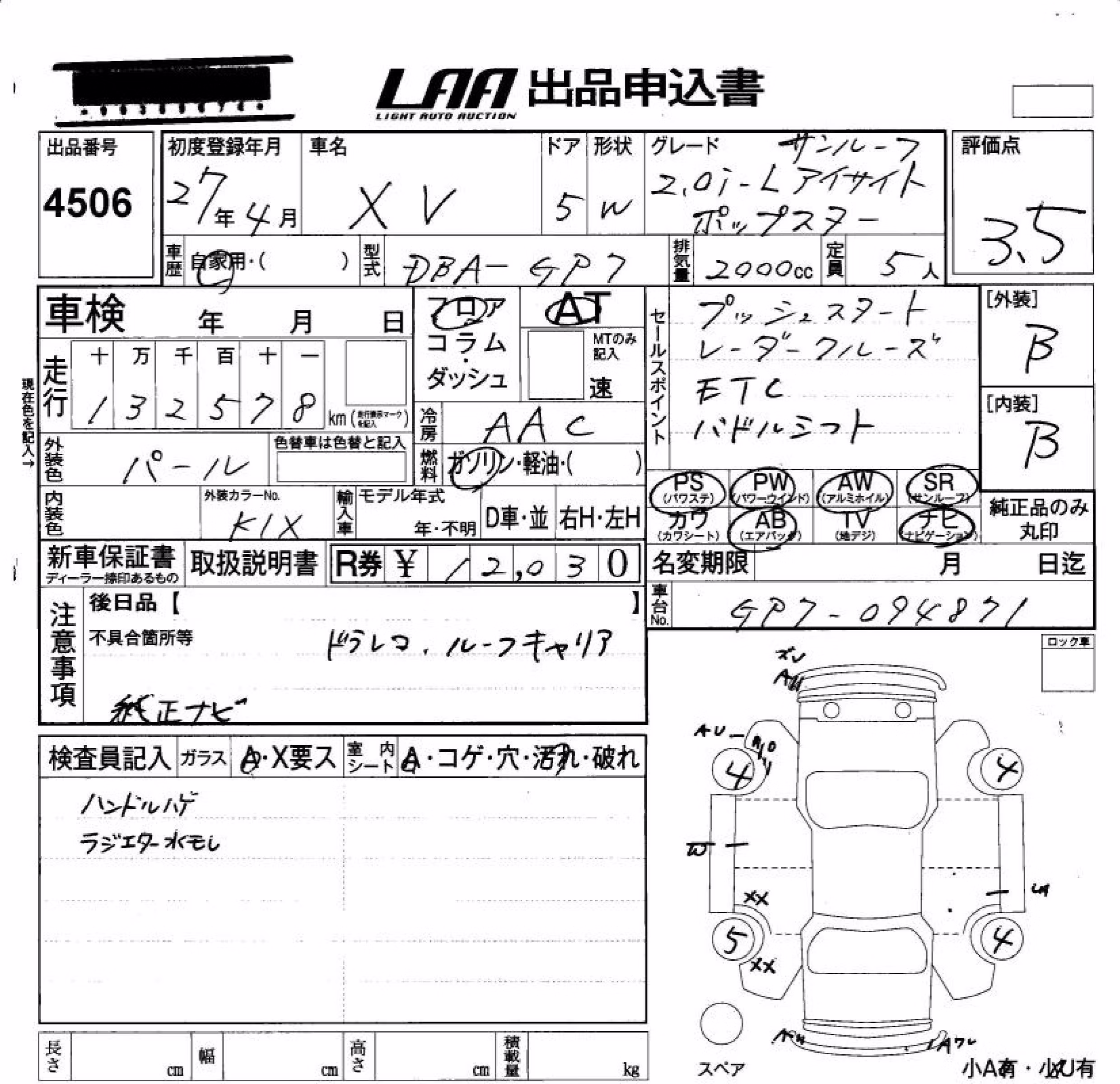 SUBARU XV