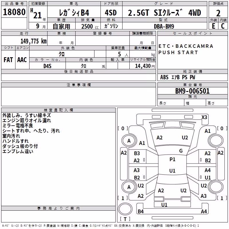 SUBARU LEGACY B4