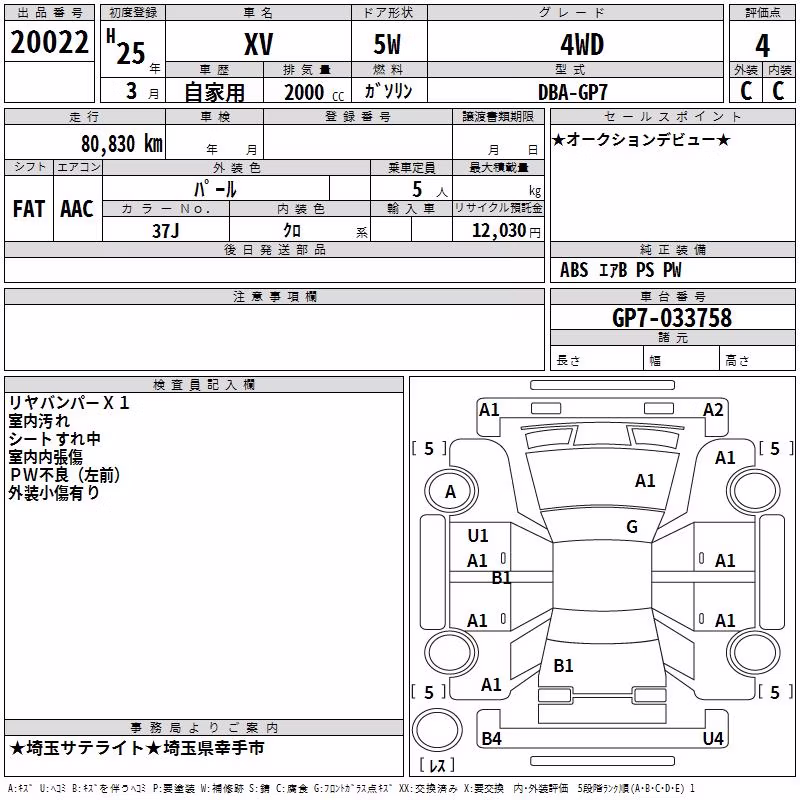 SUBARU XV