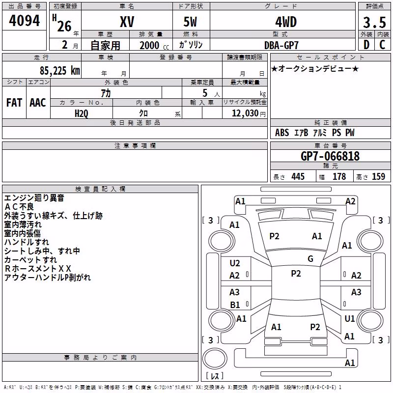SUBARU XV