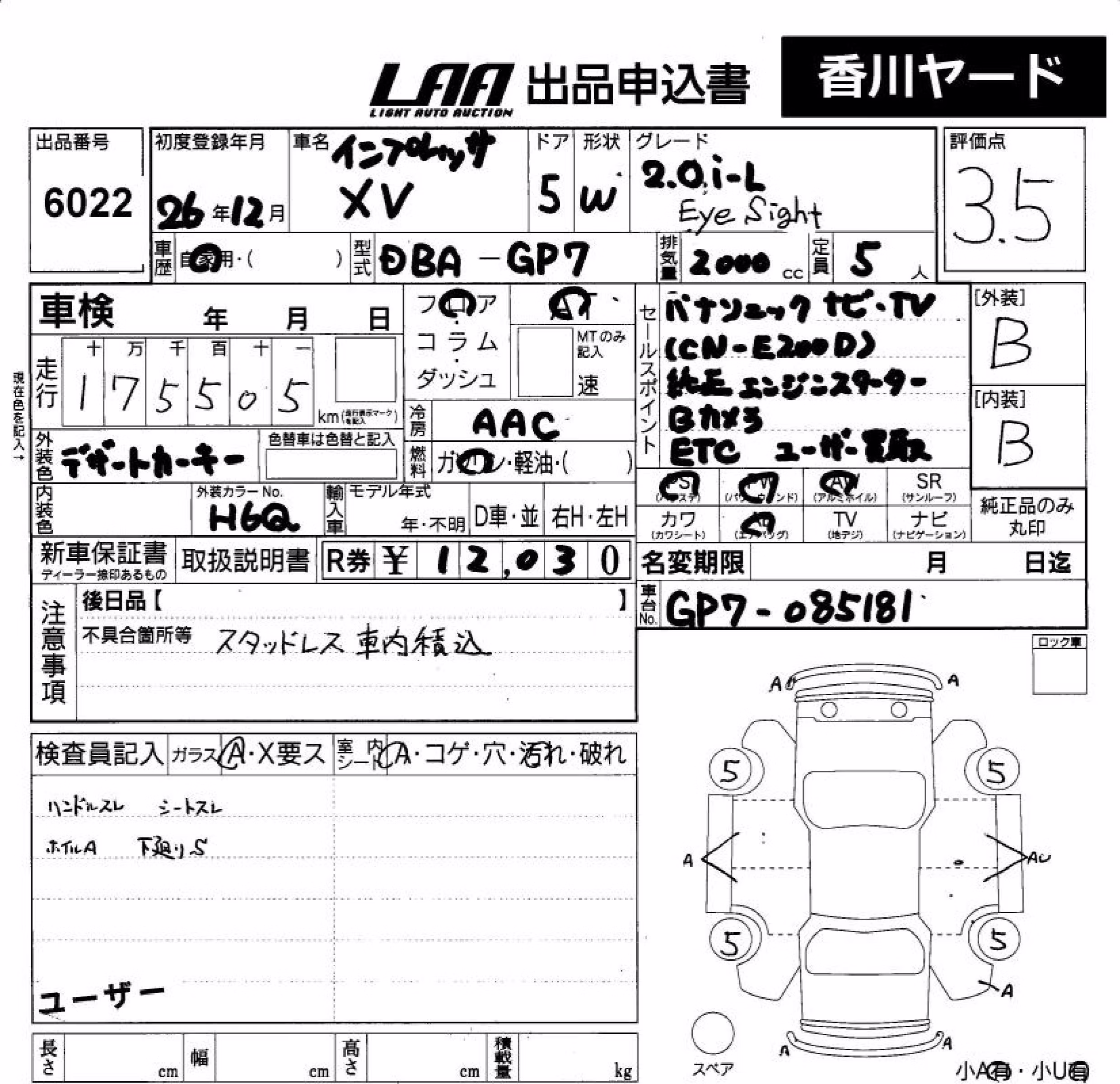 SUBARU XV