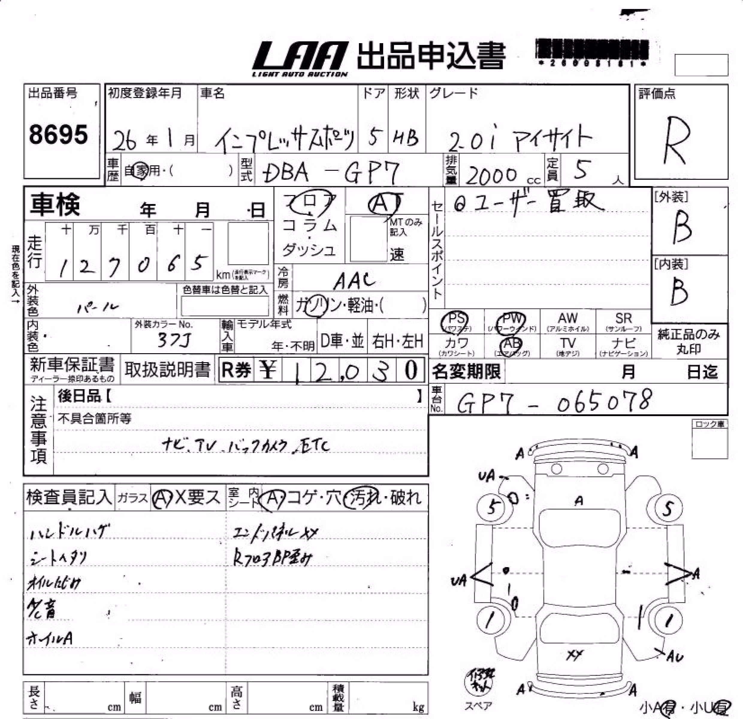 SUBARU XV