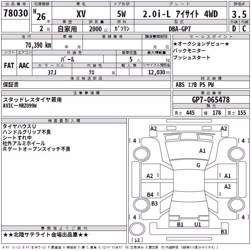 SUBARU XV