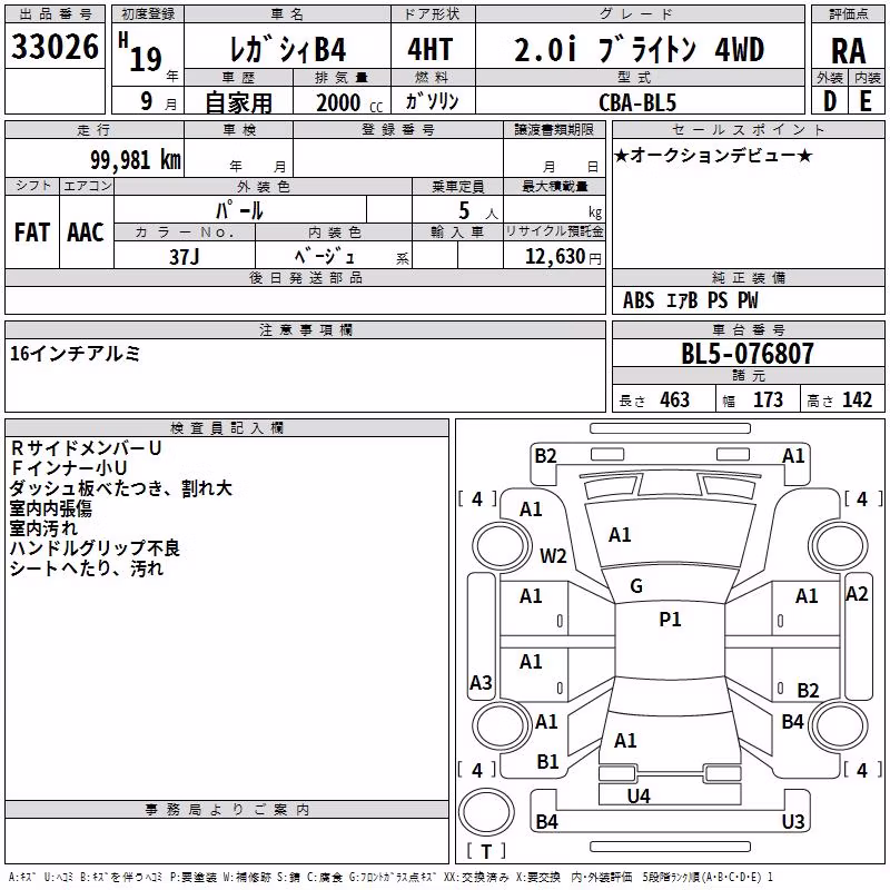 SUBARU LEGACY B4