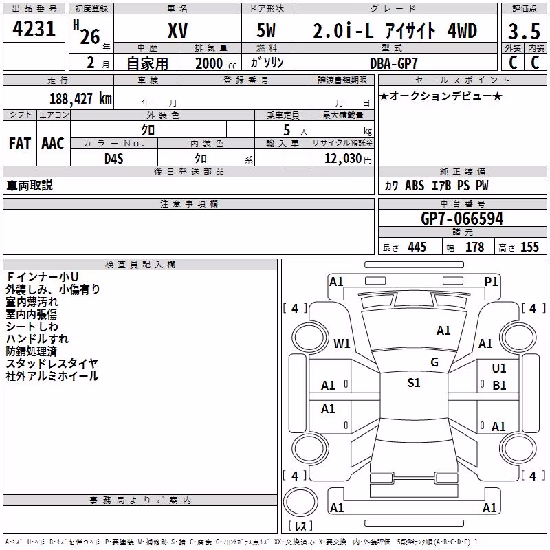 SUBARU XV