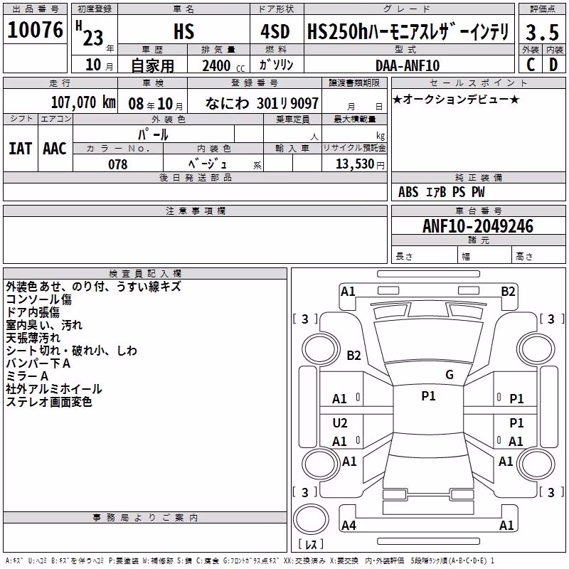 LEXUS HS250H