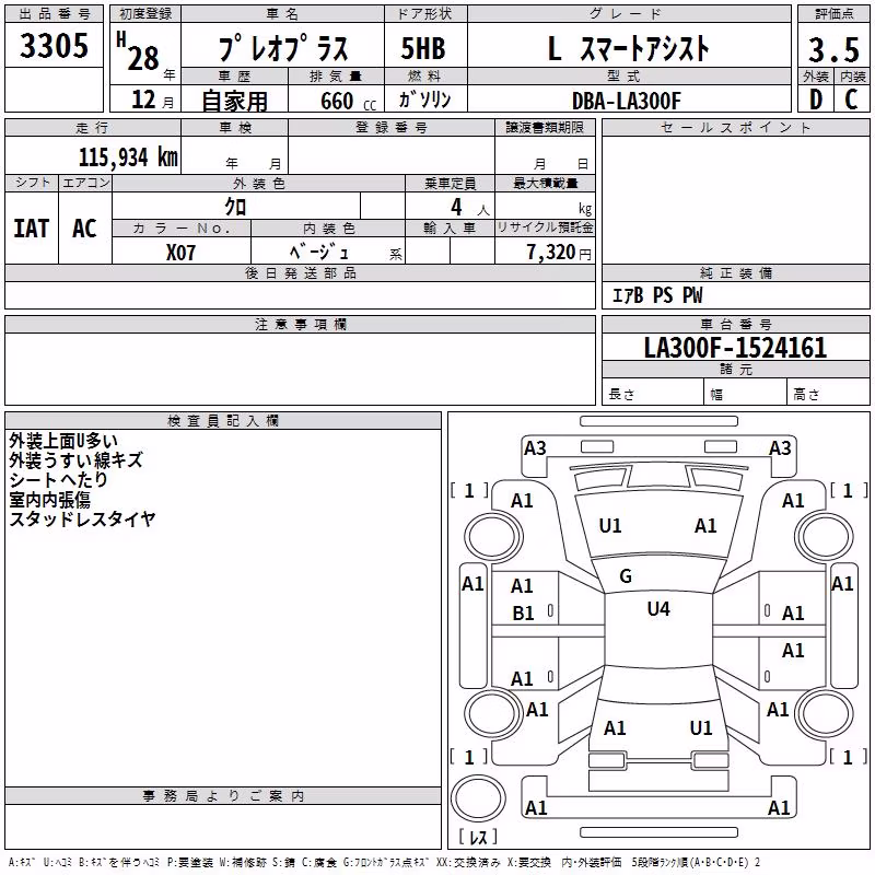 SUBARU PLEO PLUS