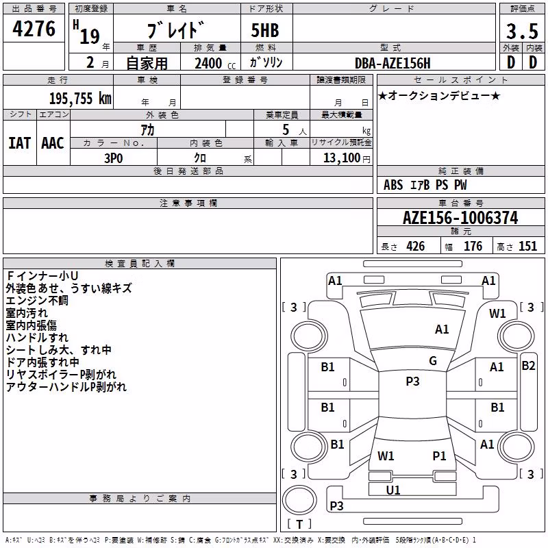 TOYOTA BLADE