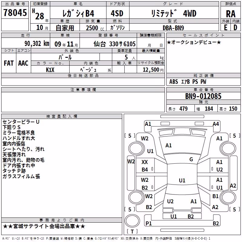 SUBARU LEGACY B4