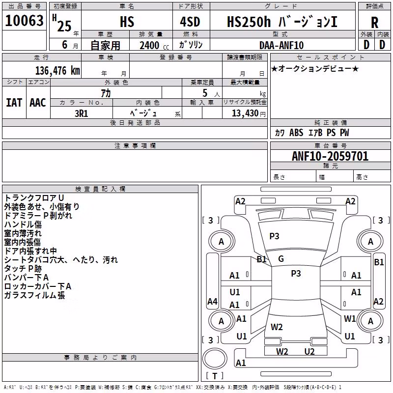 LEXUS HS250H