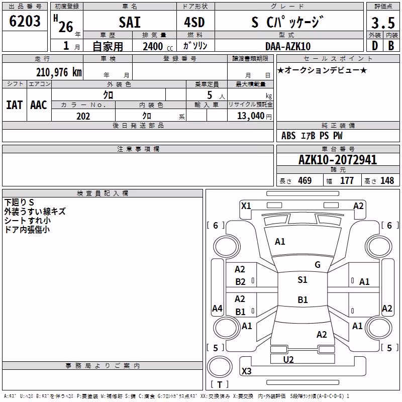 TOYOTA SAI