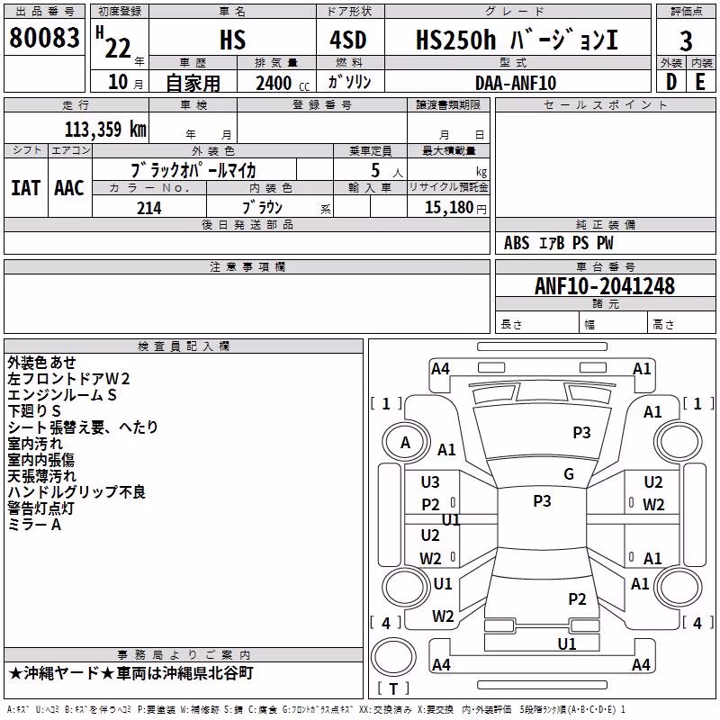 LEXUS HS250H