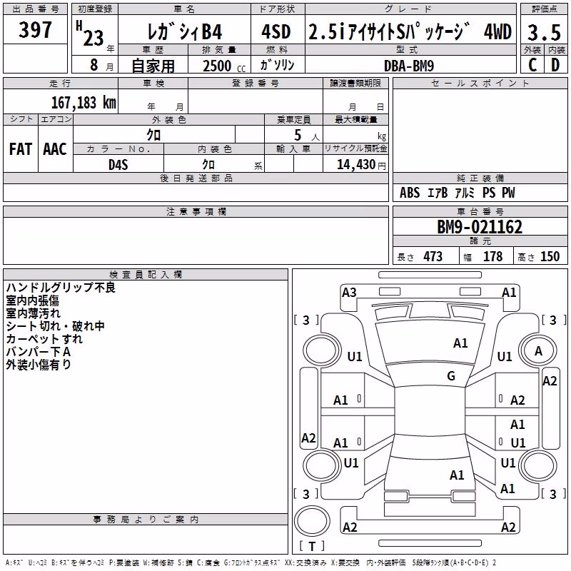 SUBARU LEGACY B4