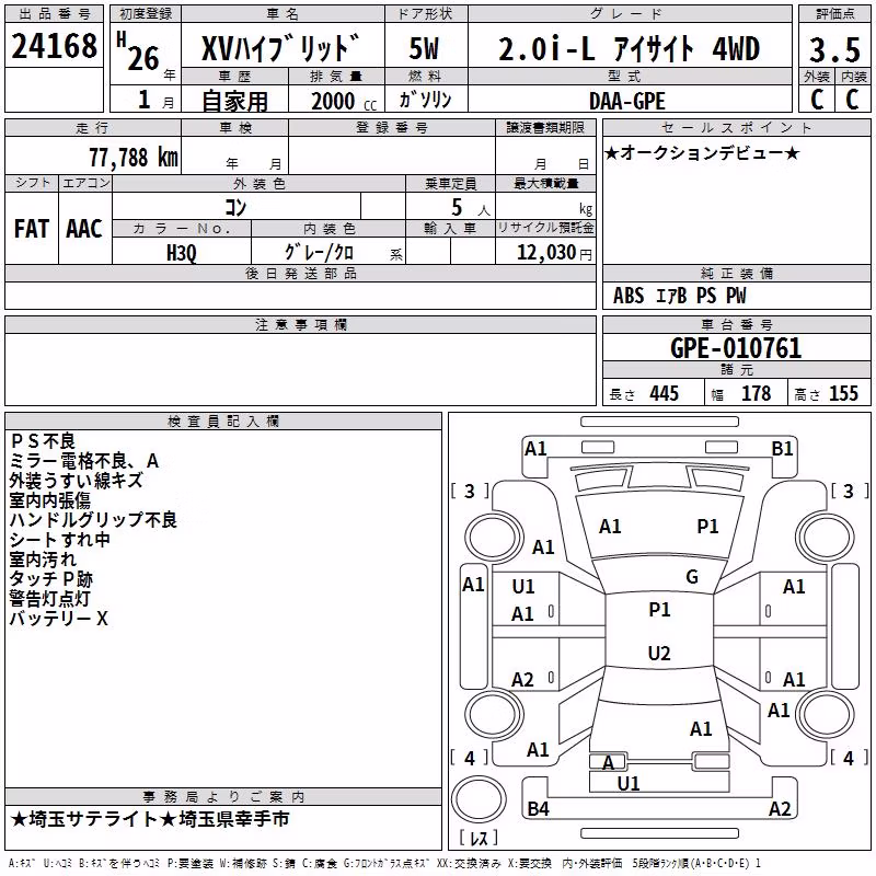 SUBARU XV