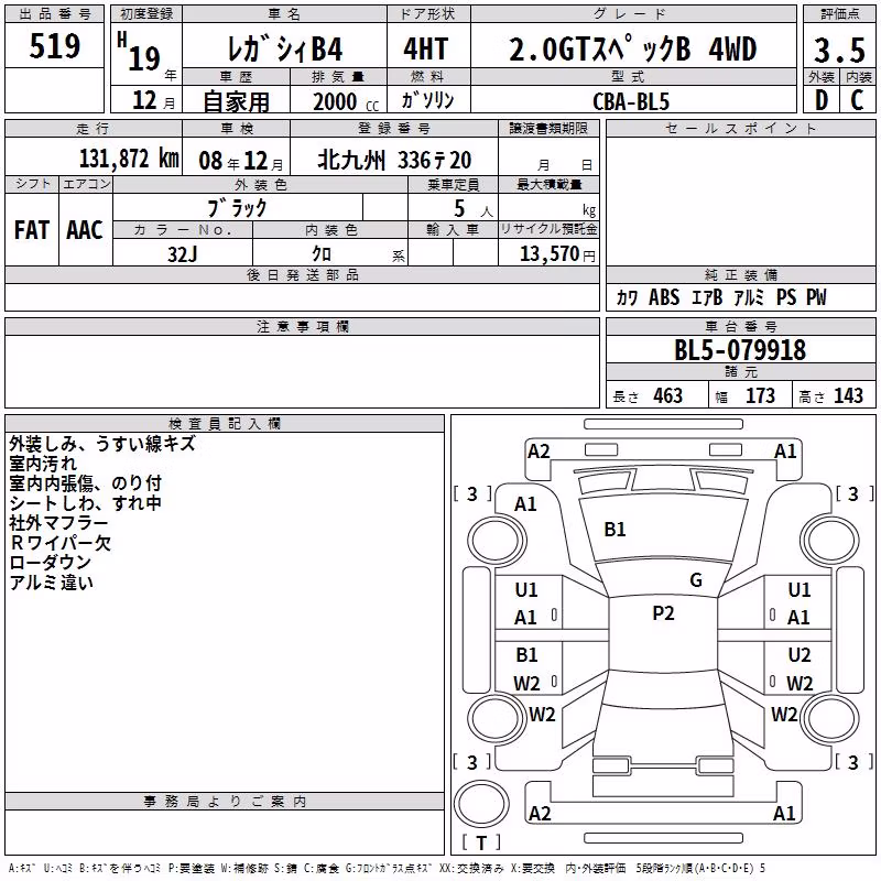 SUBARU LEGACY B4