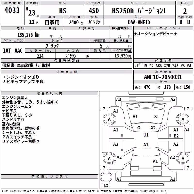 LEXUS HS250H