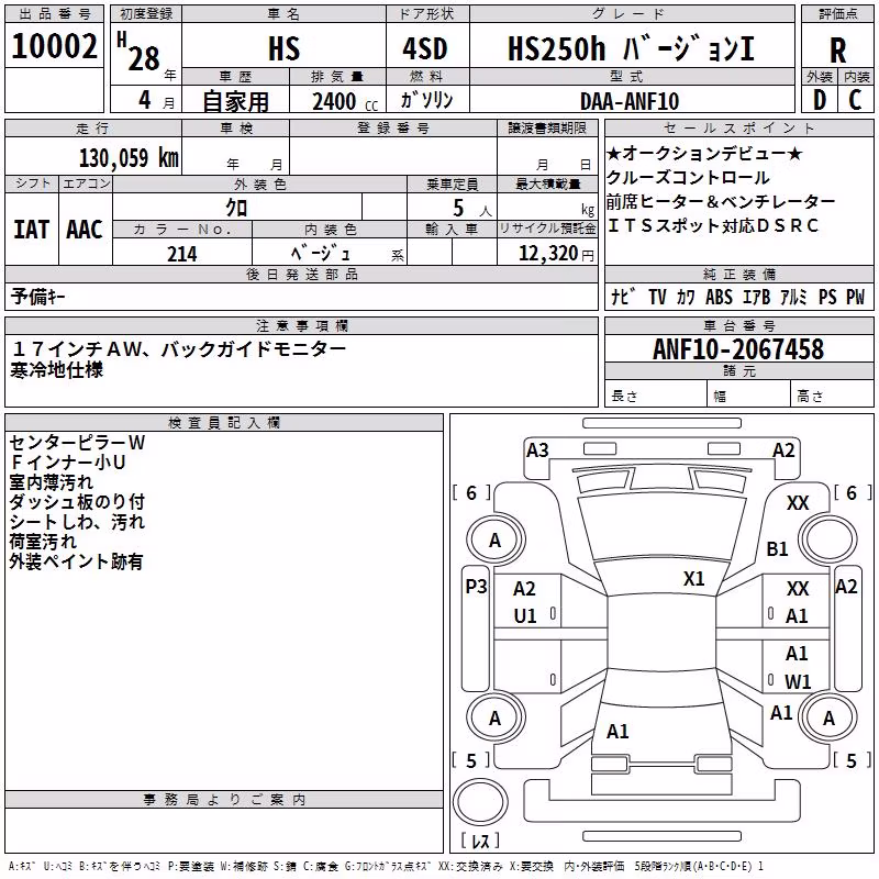 LEXUS HS250H