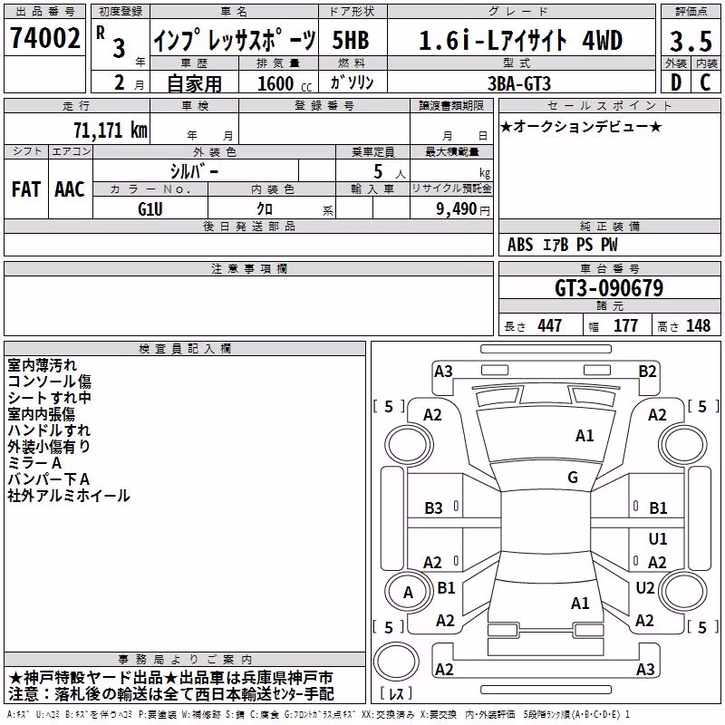 SUBARU XV
