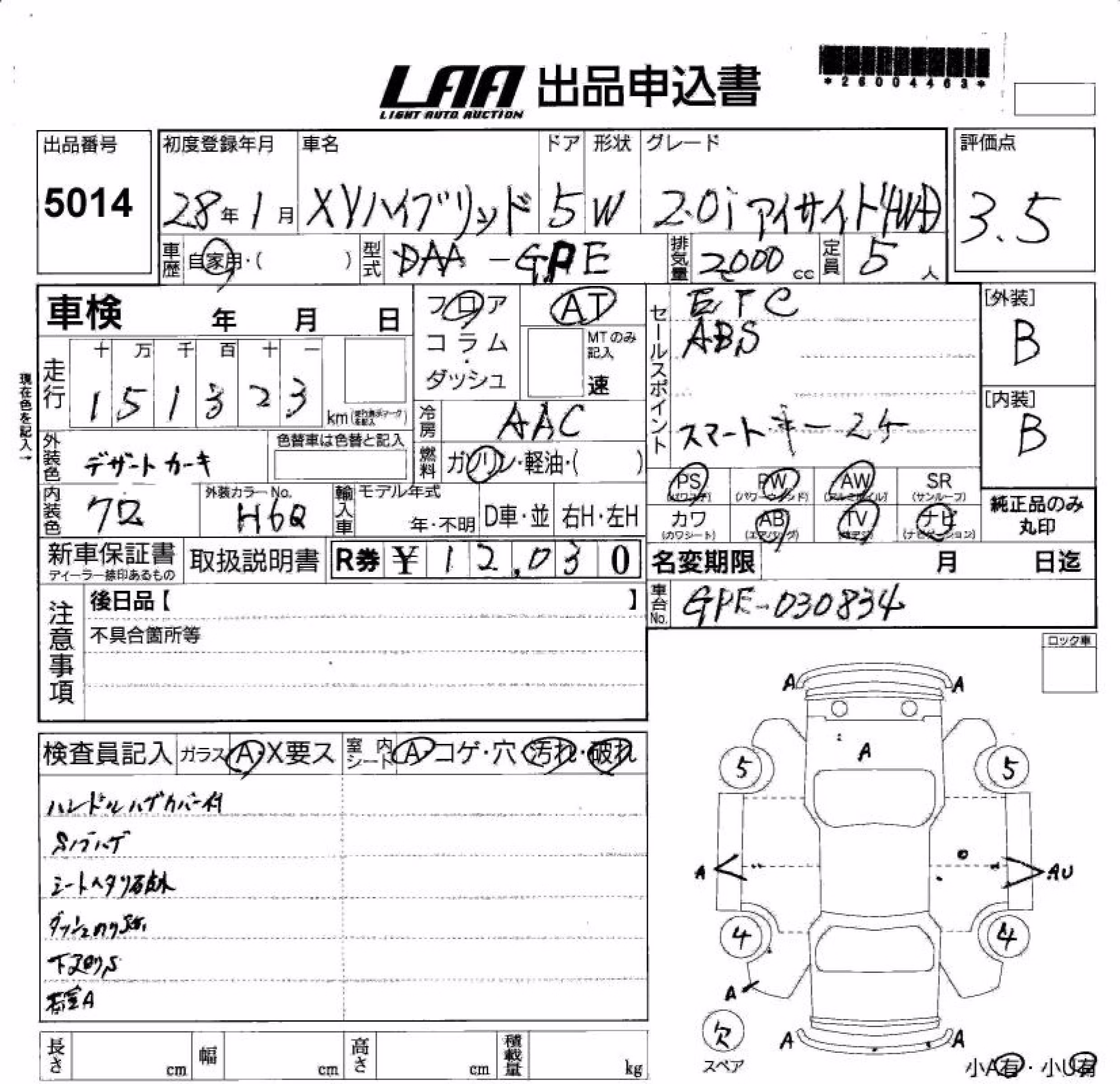 SUBARU XV