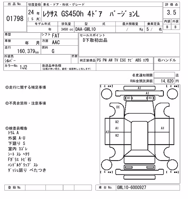 LEXUS GS450H