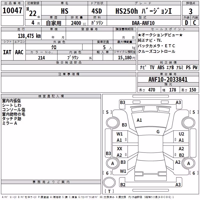 LEXUS HS250H