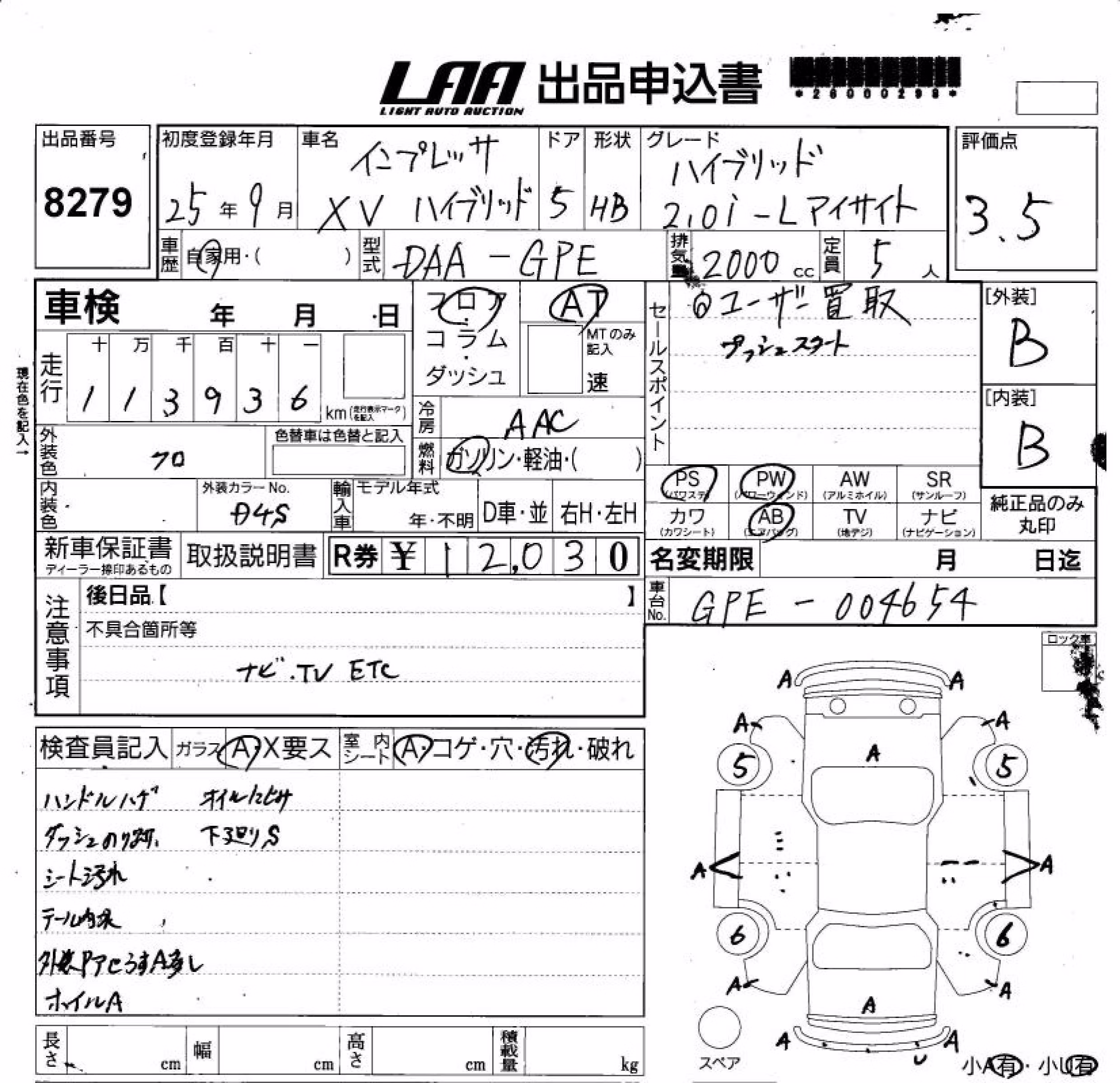 SUBARU XV
