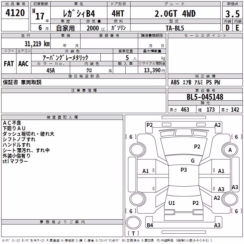 SUBARU LEGACY B4