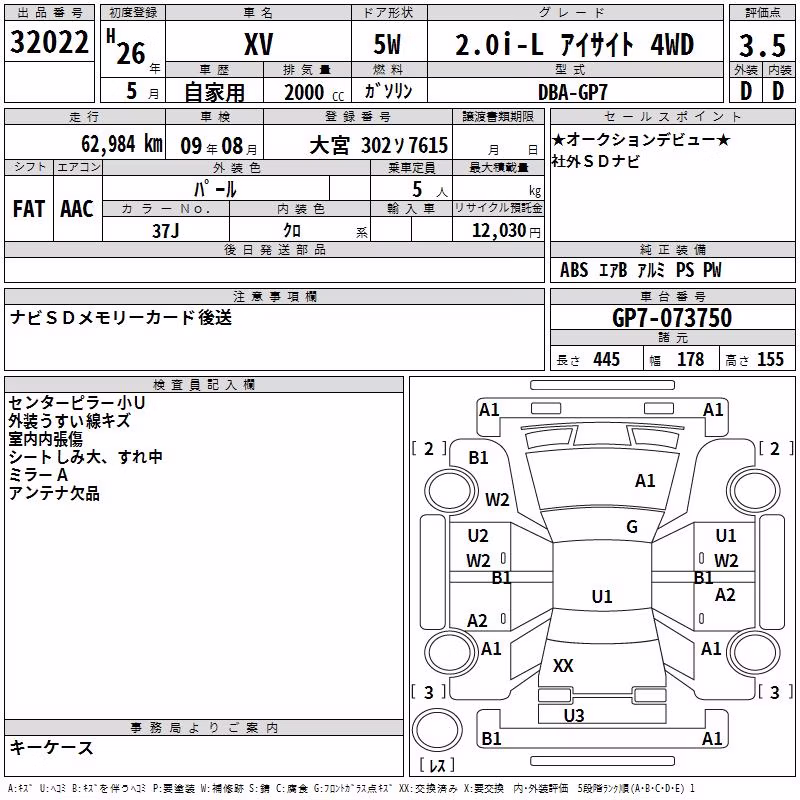 SUBARU XV